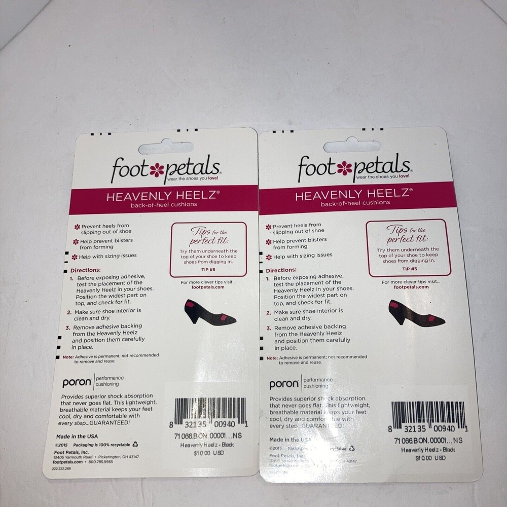 Women’s Foot Pedals Heavenly Heels Back of Heel Cushions NEW 2 pair - Picture 2 of 2